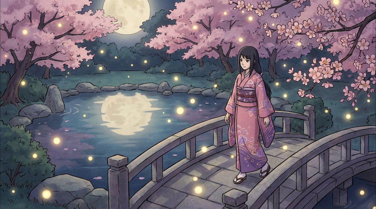 猎奇视频：月下樱花园漫步